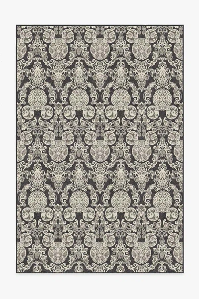 Ruggable Mickey Damask Charcoal Flatwoven Rug In Gray