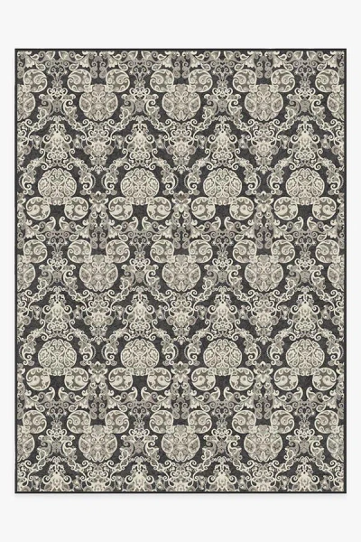 Ruggable Mickey Damask Charcoal Flatwoven Rug In Gray