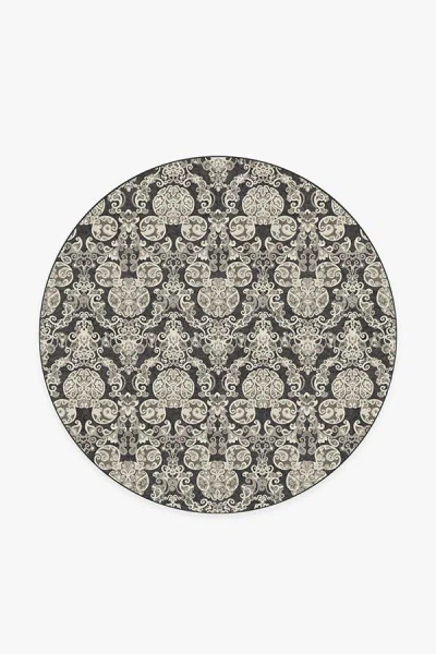 Ruggable Mickey Damask Charcoal Flatwoven Rug In Gray