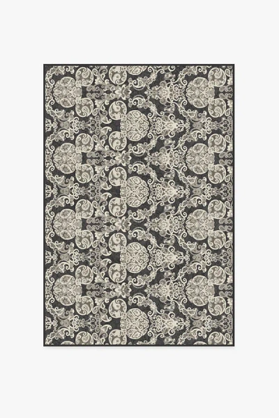 Ruggable Mickey Damask Charcoal Flatwoven Rug In Gray