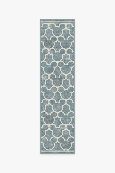 Ruggable Mickey Trellis Slate Flatwoven Rug In Blue