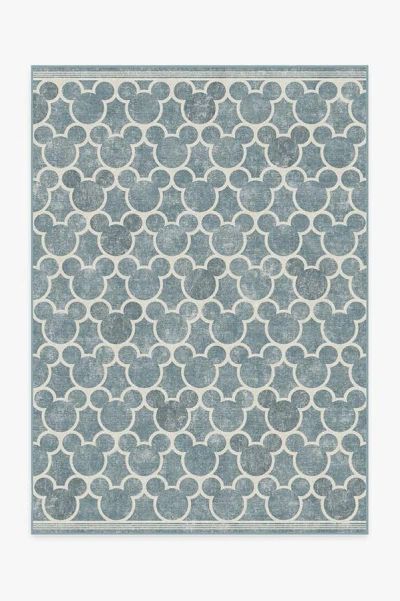 Ruggable Mickey Trellis Slate Flatwoven Rug In Blue