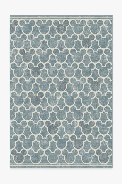 Ruggable Mickey Trellis Slate Flatwoven Rug In Blue