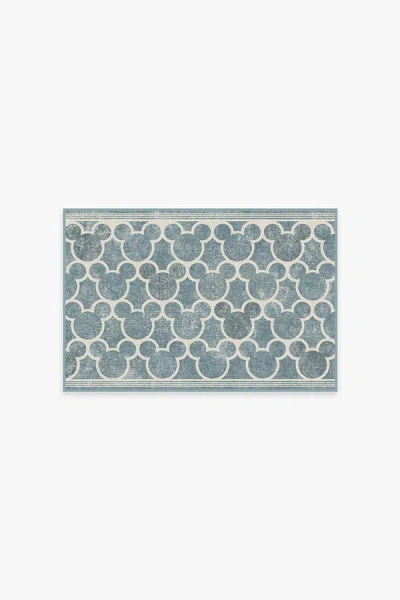Ruggable Mickey Trellis Slate Flatwoven Rug In Blue