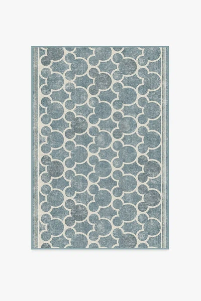 Ruggable Mickey Trellis Slate Flatwoven Rug In Blue