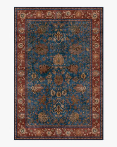 Ruggable Miere Golden Brown Flatwoven Rug In Blue