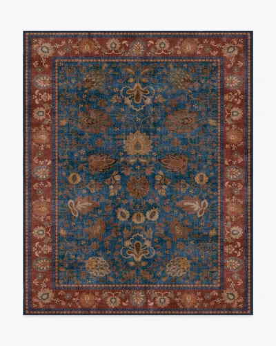 Ruggable Miere Golden Brown Flatwoven Rug In Blue