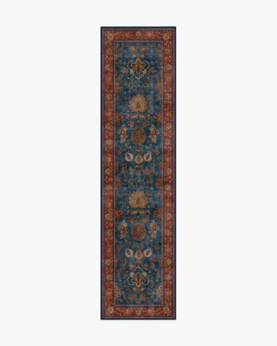 Ruggable Miere Golden Brown Flatwoven Rug In Blue
