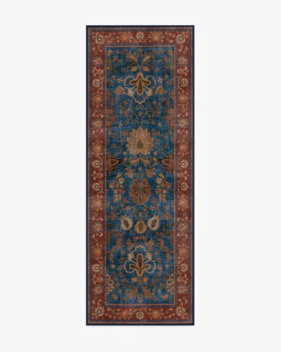 Ruggable Miere Golden Brown Flatwoven Rug In Blue