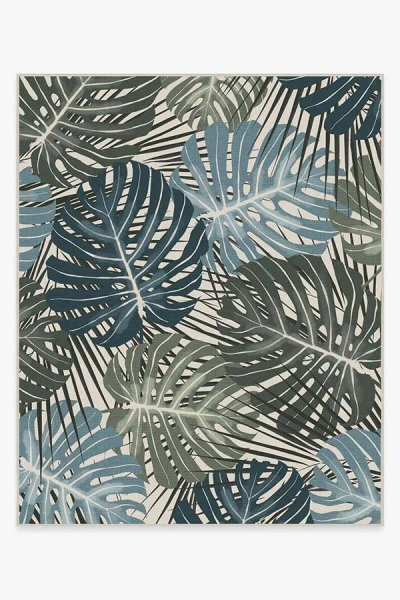 Ruggable Monstera Jade Flatwoven Rug In Multi