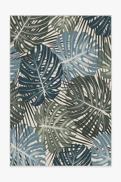 Ruggable Monstera Jade Flatwoven Rug In Multi