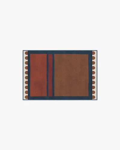 Ruggable Nina Indigo & Rust Flatwoven Rug By Justina Blakeney In Brown