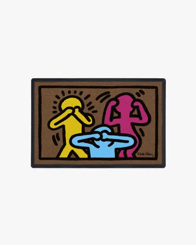 Ruggable No Evil Multicolor Doormat By Keith Haring In Brown