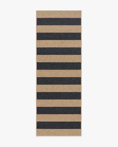 Ruggable Nolan Bold Stripe Natural & Black Performance Weave Rug In Blue