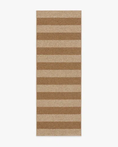 Ruggable Nolan Bold Stripe Natural & Dark Natural Performance Weave Rug In Brown