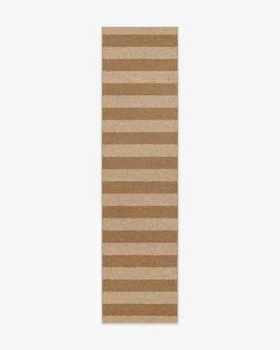 Ruggable Nolan Bold Stripe Natural & Dark Natural Performance Weave Rug In Brown