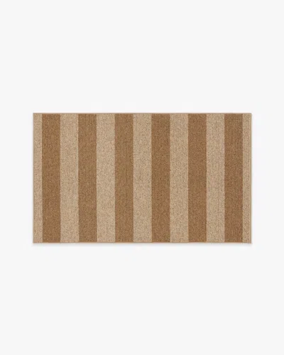 Ruggable Nolan Bold Stripe Natural & Dark Natural Performance Weave Rug In Brown
