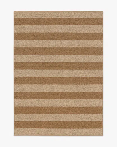 Ruggable Nolan Bold Stripe Natural & Dark Natural Performance Weave Rug In Brown