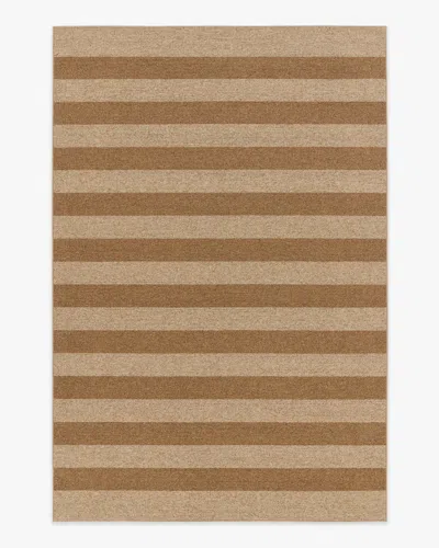 Ruggable Nolan Bold Stripe Natural & Dark Natural Performance Weave Rug In Brown
