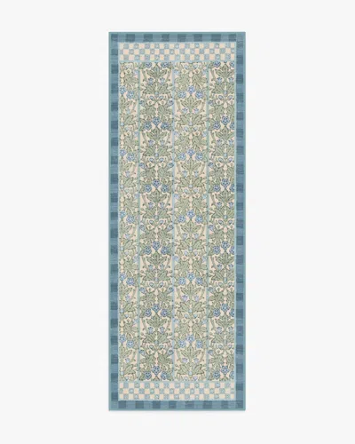 Ruggable Oak & Blossom Blue Flatwoven Rug By Morris & Co.