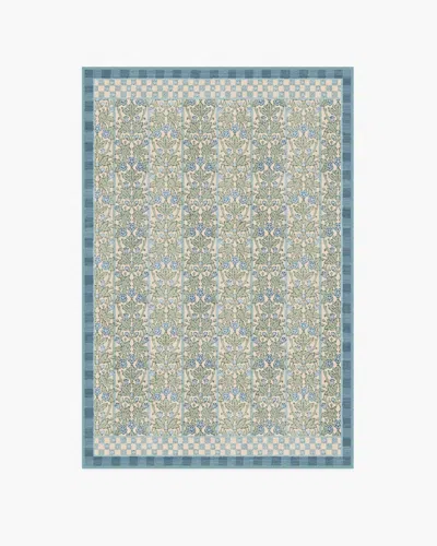 Ruggable Oak & Blossom Blue Flatwoven Rug By Morris & Co.