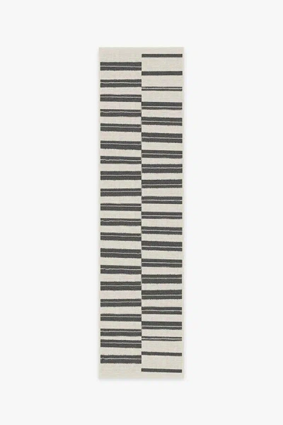 Ruggable Offset Stripe Black Outdoor Rug