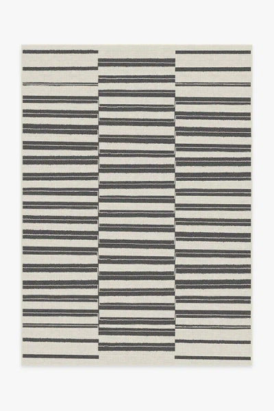Ruggable Offset Stripe Black Outdoor Rug