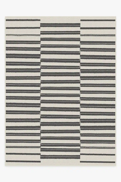 Ruggable Offset Stripe Black Outdoor Rug