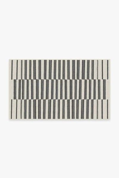 Ruggable Offset Stripe Black Outdoor Rug
