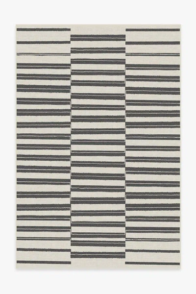 Ruggable Offset Stripe Black Outdoor Rug
