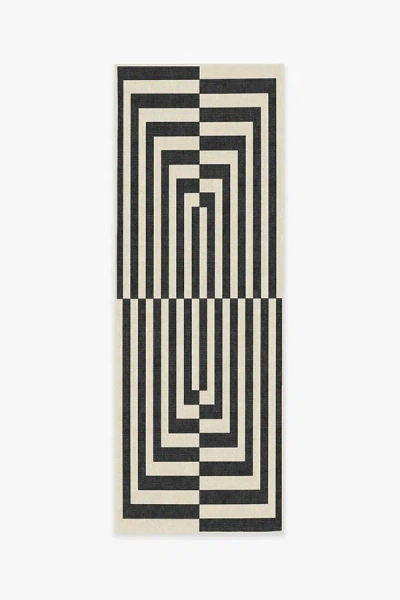 Ruggable Op Art Charcoal Flatwoven Rug By Jonathan Adler In Black
