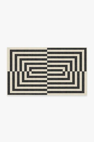 Ruggable Op Art Charcoal Flatwoven Rug By Jonathan Adler In Black