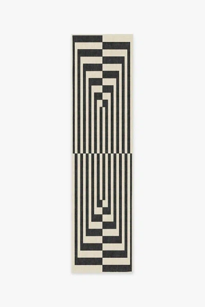 Ruggable Op Art Charcoal Flatwoven Rug By Jonathan Adler In Black