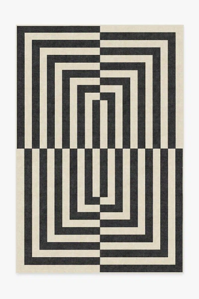 Ruggable Op Art Charcoal Flatwoven Rug By Jonathan Adler In Black