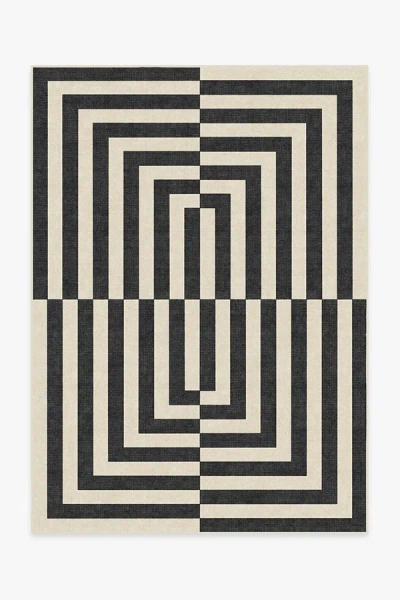 Ruggable Op Art Charcoal Flatwoven Rug By Jonathan Adler In Gray