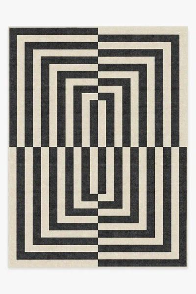 Ruggable Op Art Charcoal Flatwoven Rug By Jonathan Adler In Black