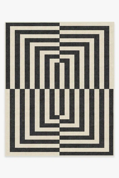 Ruggable Op Art Charcoal Flatwoven Rug By Jonathan Adler In Black