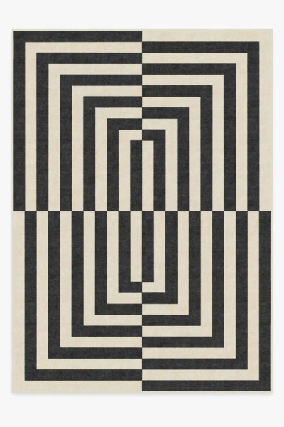 Ruggable Op Art Charcoal Flatwoven Rug By Jonathan Adler In Black