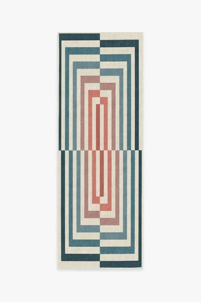 Ruggable Op Art Teal Flatwoven Rug By Jonathan Adler In Multi