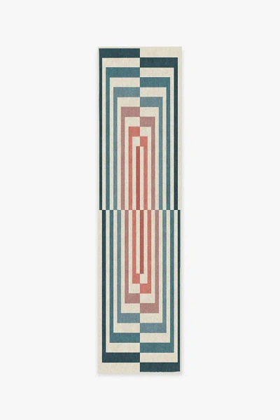 Ruggable Op Art Teal Flatwoven Rug By Jonathan Adler In Multi