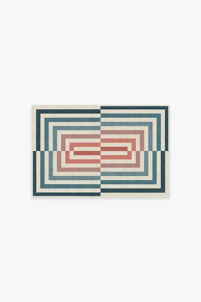 Ruggable Op Art Teal Flatwoven Rug By Jonathan Adler In Multi