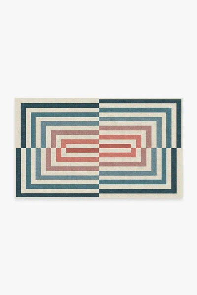 Ruggable Op Art Teal Flatwoven Rug By Jonathan Adler In Blue