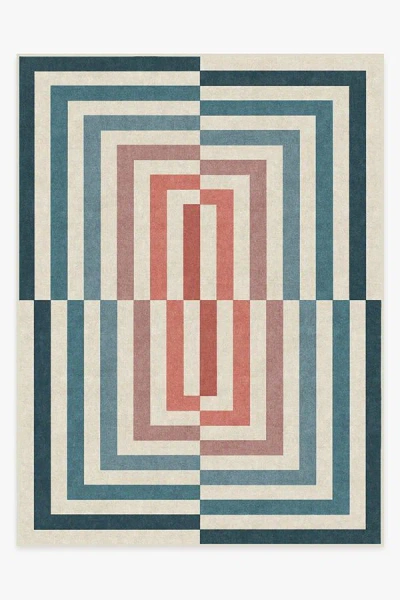 Ruggable Op Art Teal Flatwoven Rug By Jonathan Adler In Blue