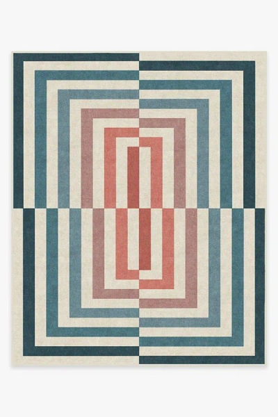 Ruggable Op Art Teal Flatwoven Rug By Jonathan Adler In Blue