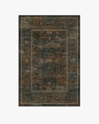 Ruggable Ophelia Navy & Redwood Flatwoven Rug In Brown