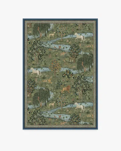 Ruggable Owl & Willow Green Flatwoven Rug By Morris & Co. In Multi