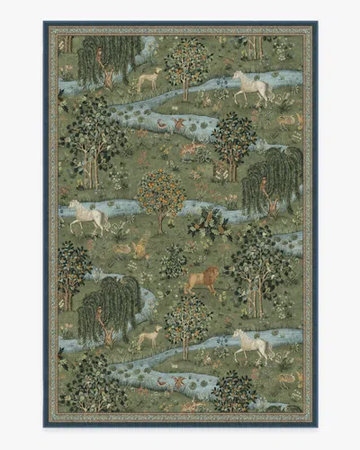 Ruggable Owl & Willow Green Flatwoven Rug By Morris & Co. In Multi