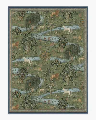 Ruggable Owl & Willow Green Flatwoven Rug By Morris & Co.