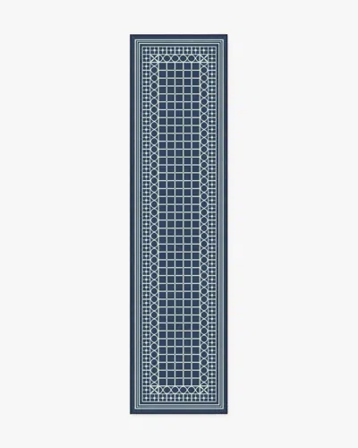 Ruggable Palm Beach Navy Flatwoven Rug By Gray Malin In Blue