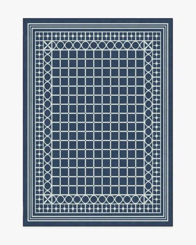 Ruggable Palm Beach Navy Flatwoven Rug By Gray Malin In Blue